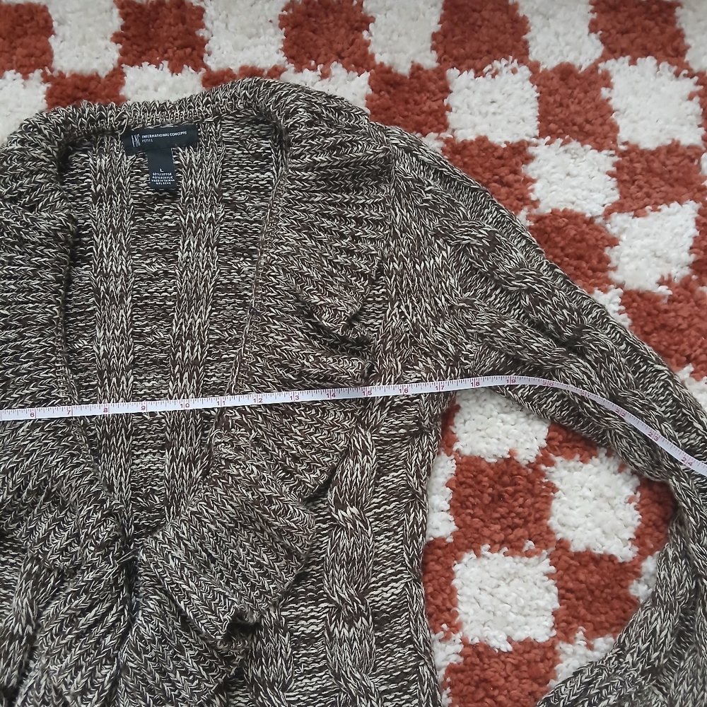 Vintage INC Ruffled Brown Cardigan - Picture 7 of 8